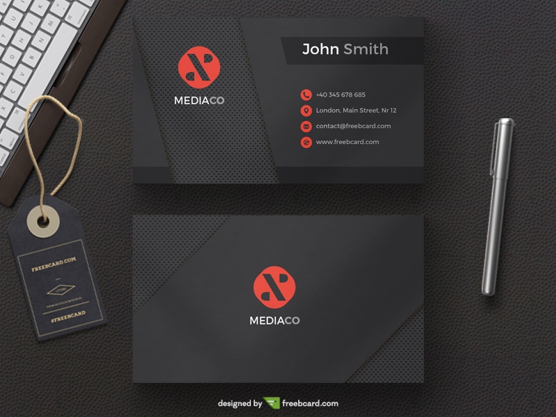 Dark Mediaco - Black Red Personal Card - Freebcard