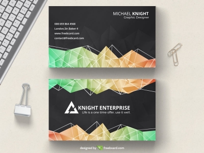 Dark polygonal business card