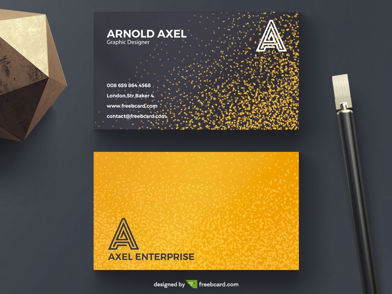 Golden glitter business card - Freebcard