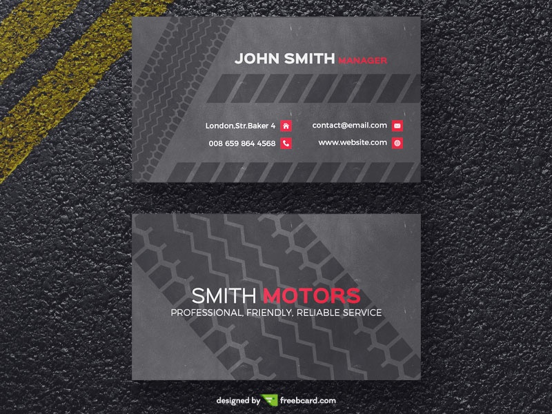 Tire print business card template - Freebcard