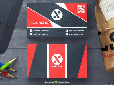 Corporate red and black visit card