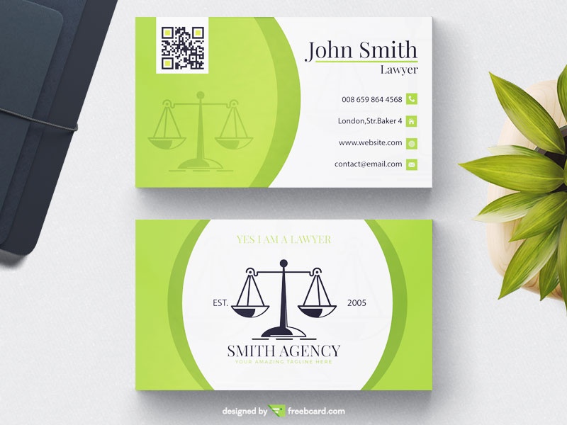 Green Lawyer Business Card - Freebcard