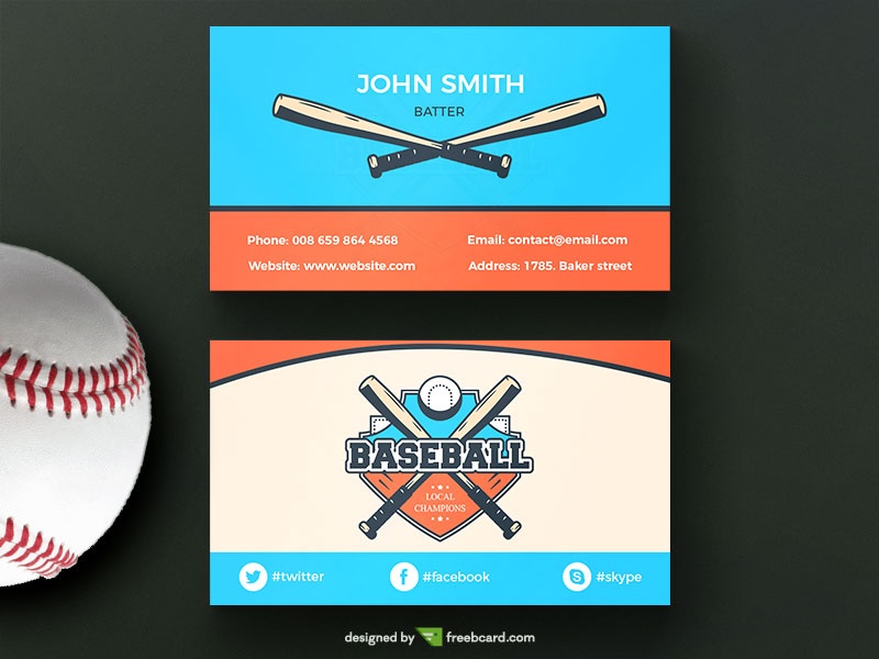 Baseball Business Business Card - Freebcard