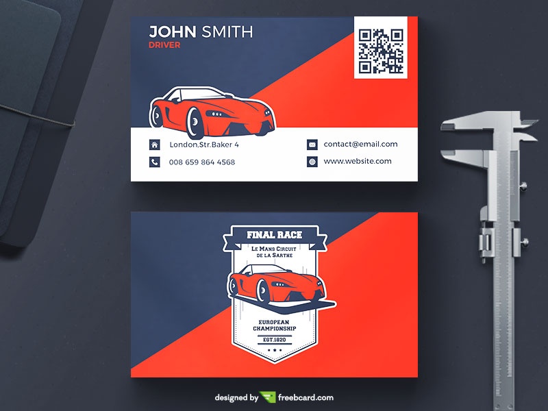 Car Racing Business Card - Freebcard