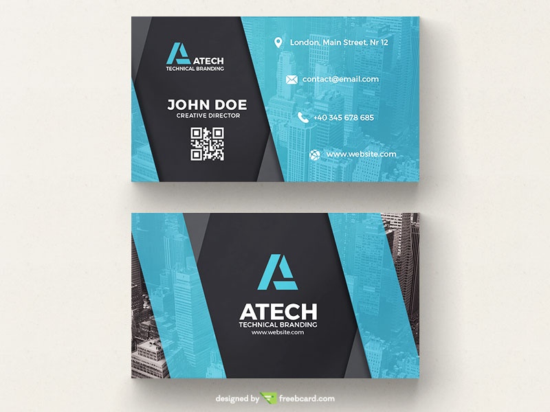 Blue Tech Name Card - Freebcard