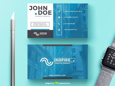 Blue Clean Corporate Business Card