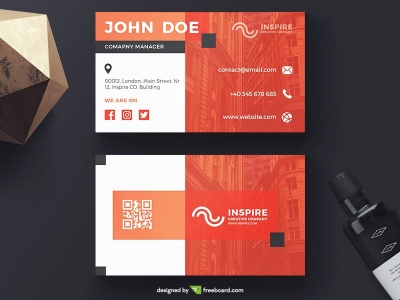 Orange Corporate Business Card Template