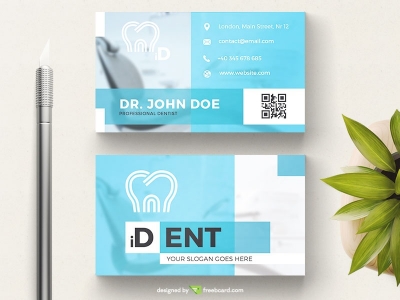 Blue Dentist Business Card Template