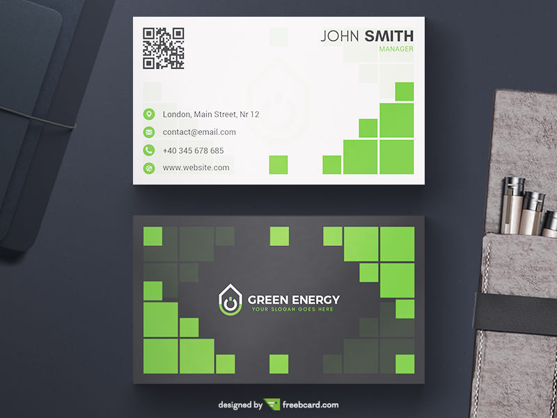 Green Energy Business Card Template - Freebcard