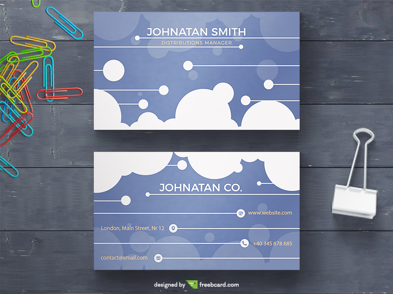 Blue Creative Business Card Template - Freebcard