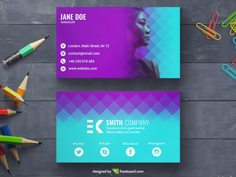 Creative Color Transition Business Card - Freebcard