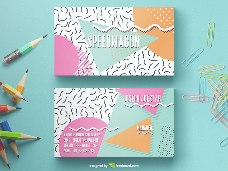 Colorful Memphis Business Card - Freebcard