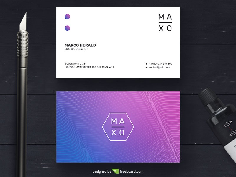 Minimal Business Card With Color Transition - Freebcard