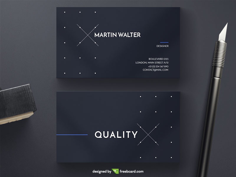 Dark Quality Business Card - Freebcard