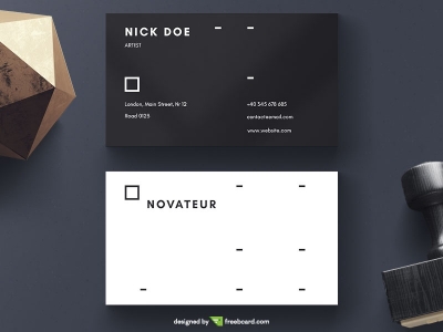 Minimal Black And White Visit Card