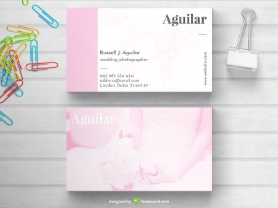 Pink Wedding Business Card