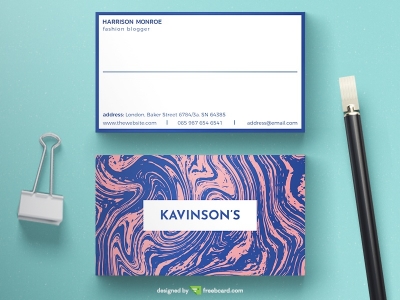 Apricot And Blue Marble Business Card