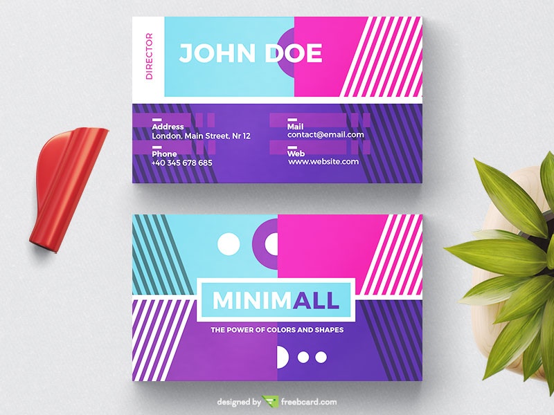 Colorful Geometric Business Card - Freebcard