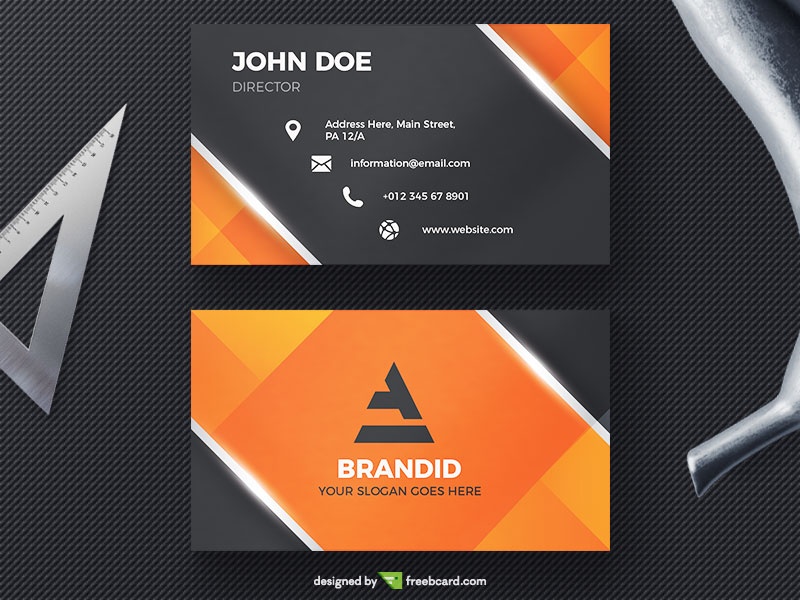 Slick Dark Orange Business Card - Freebcard