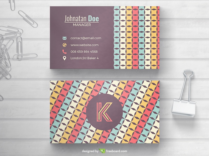 Business Card With Colorful Pattern - Freebcard