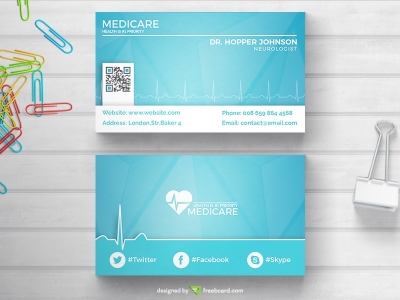 Medical Business Card With Pulse