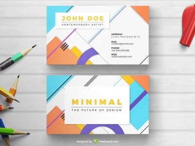 Light Geometric Business Card