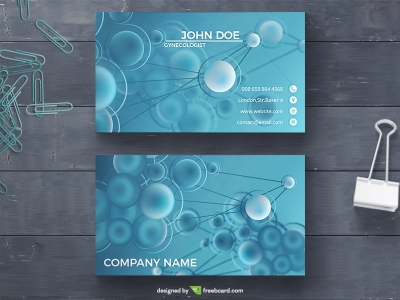 Blue Biological Business Card Template