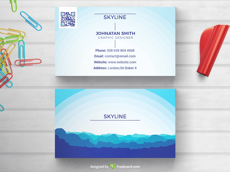 Blue Sky Business Card - Freebcard