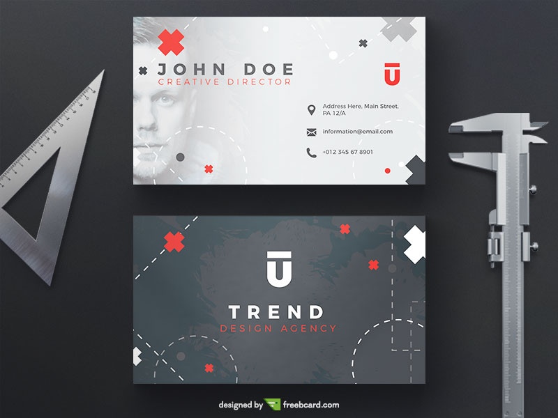 Modern Business Card With A Face - Freebcard