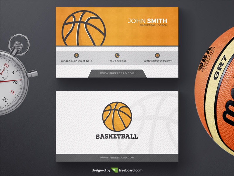 Basketball Business Card Template - Freebcard