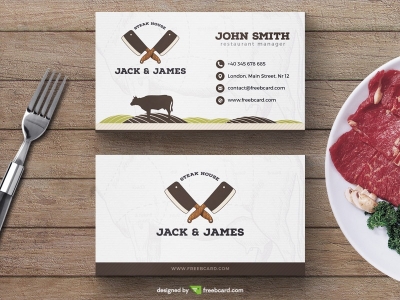 Steak Restaurant Business Card Template