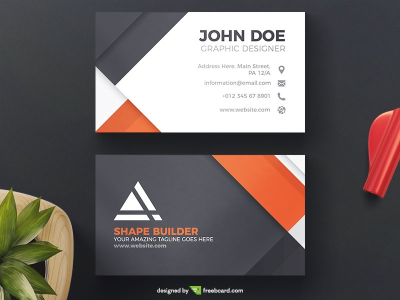 Elegant Orange Corporate Business Card - Freebcard