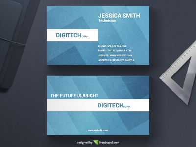 Blue Grainy Business Card