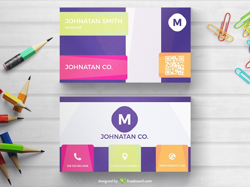 Simple Business Card With Warm Colors - Freebcard