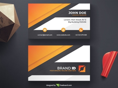 Black And Orange Corporate Business Card