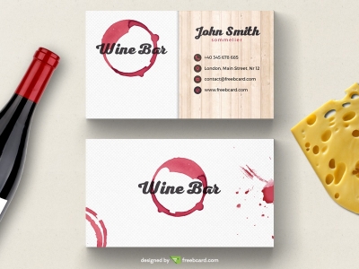 Wine bar business card template