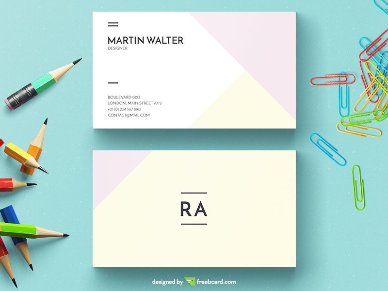 Light Minimal Business Card Template - Freebcard