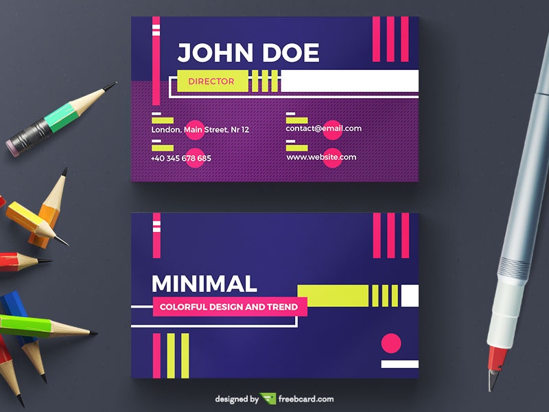 Colorful And Messy Geometric Business Card - Freebcard