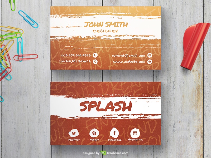 Creative Splash Business Card - Freebcard