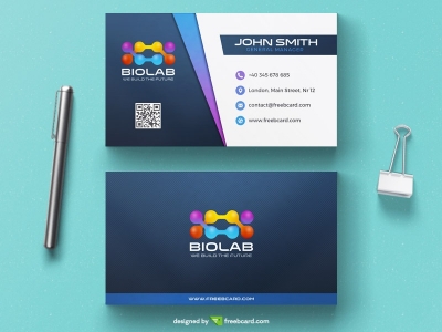 Modern biology business card template