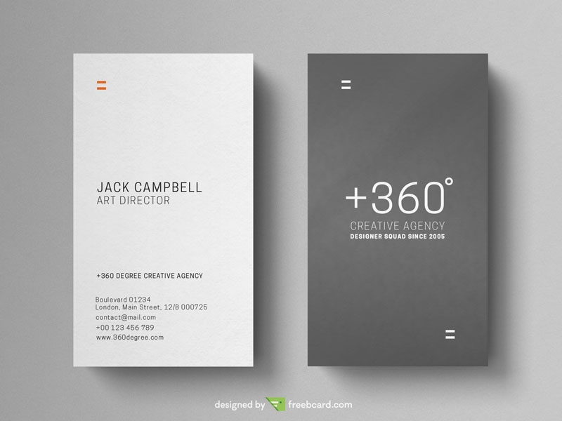 Grey And White Vertical Business Card - Freebcard