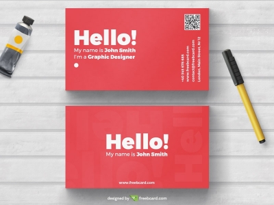 Minimal red business card template