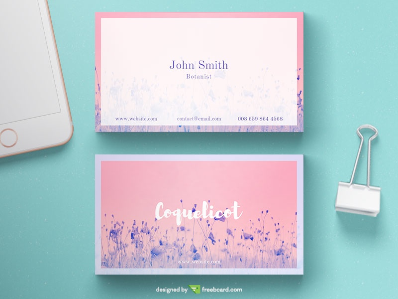 Gentle Floral Business Card - Freebcard