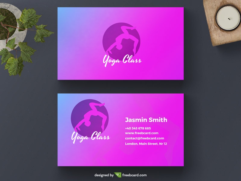 Yoga business card template - Freebcard