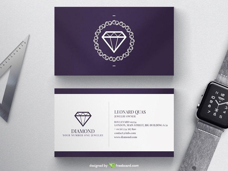 Deep Purple Luxury Business Card - Freebcard