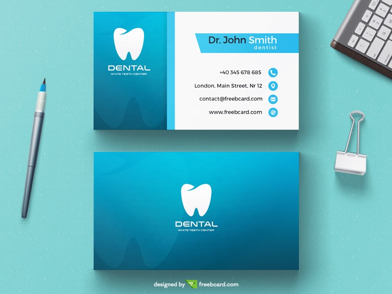 Dentist business card template - Freebcard