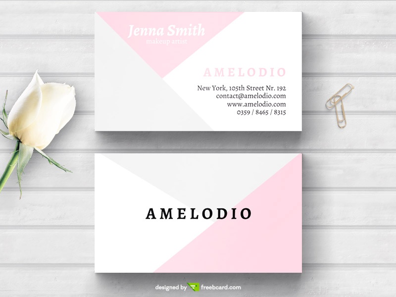 Pastel minimal fashion business card - Freebcard