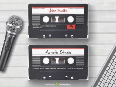 Retro cassette business card template