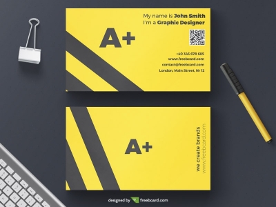 Minimal yellow agency business card template