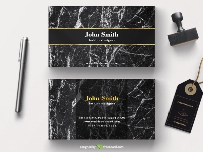 Luxury business card on marble background